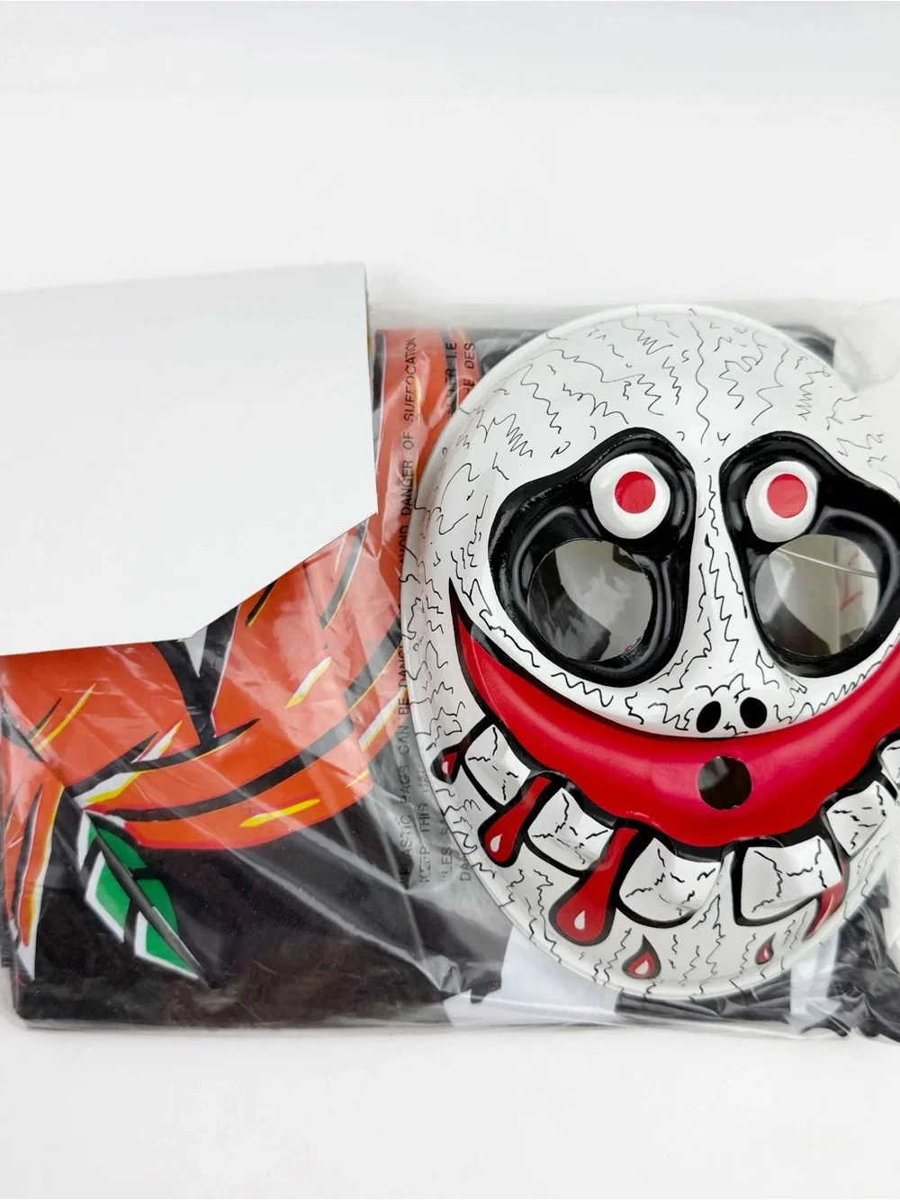 Vintage 80s Creepy Creatures Costume Mask Skeleton Monster 3-6 Yrs NIB Spearhead
